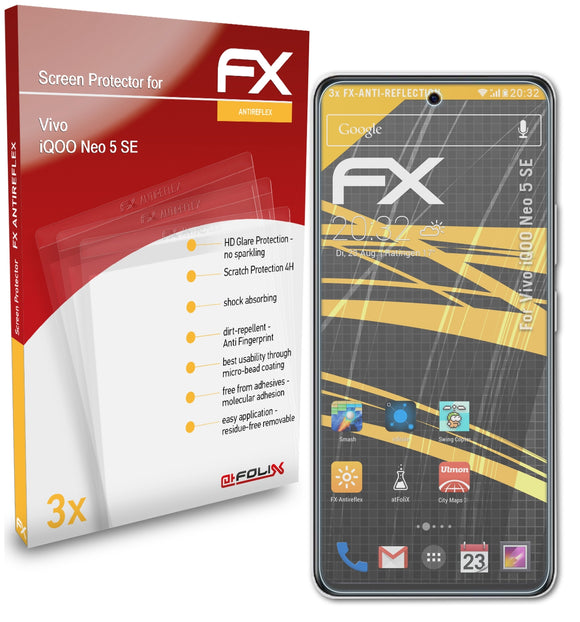 atFoliX FX-Antireflex Displayschutzfolie für Vivo iQOO Neo 5 SE