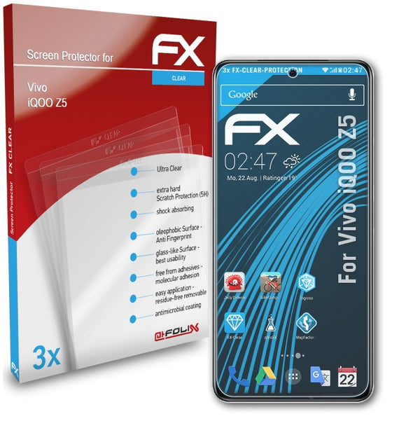 atFoliX FX-Clear Schutzfolie für Vivo iQOO Z5