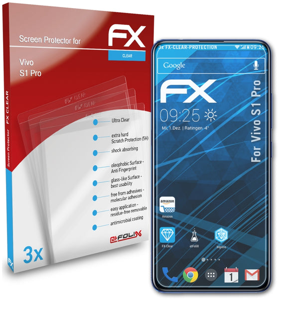 atFoliX FX-Clear Schutzfolie für Vivo S1 Pro