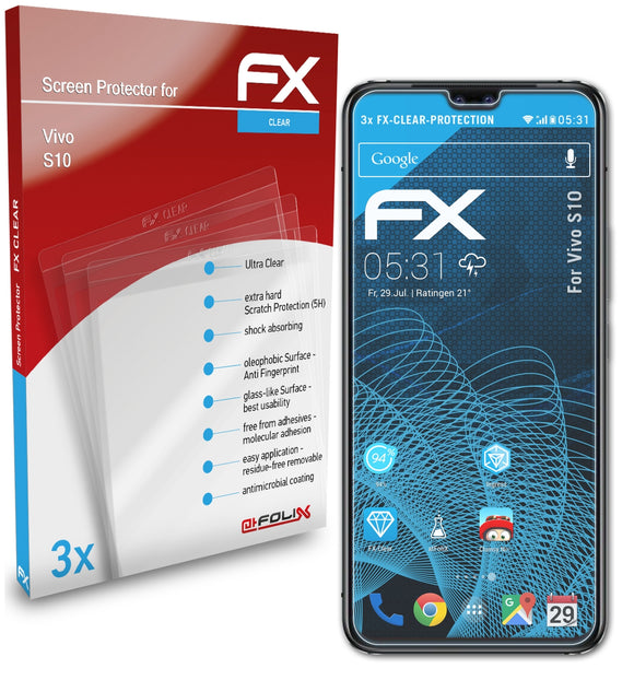 atFoliX FX-Clear Schutzfolie für Vivo S10