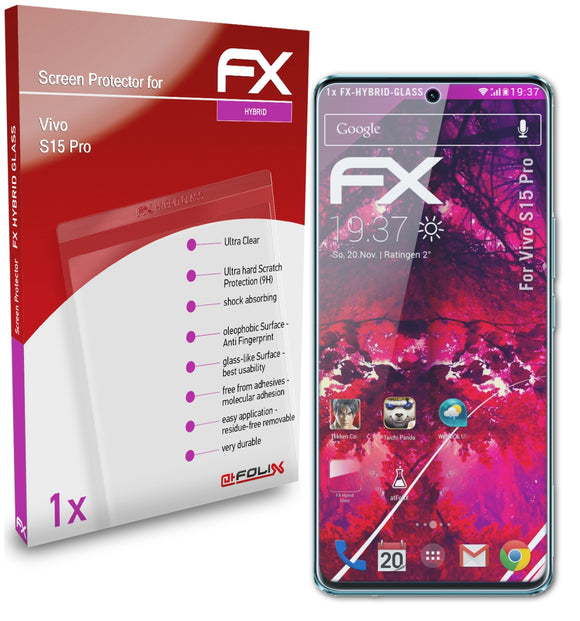 atFoliX FX-Hybrid-Glass Panzerglasfolie für Vivo S15 Pro