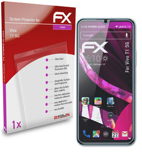 atFoliX FX-Hybrid-Glass Panzerglasfolie für Vivo T1 5G