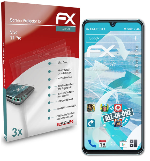 atFoliX FX-ActiFleX Displayschutzfolie für Vivo T1 Pro