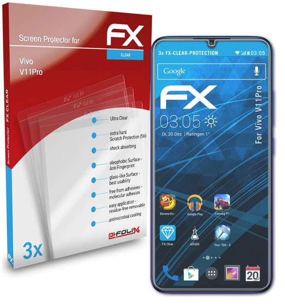 atFoliX FX-Clear Schutzfolie für Vivo V11Pro