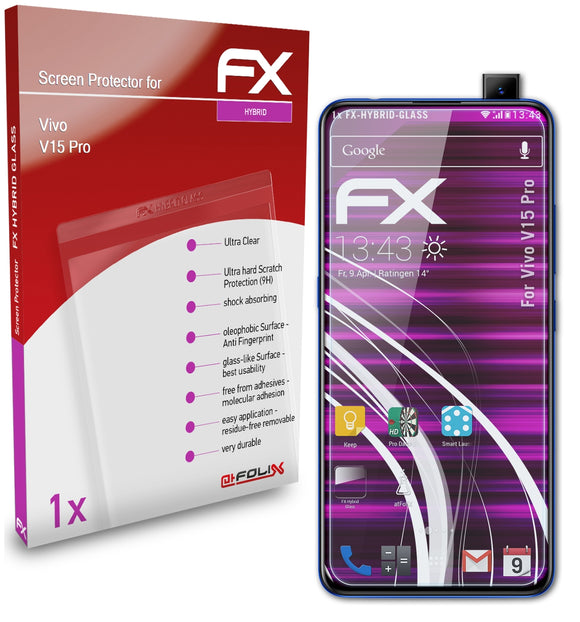 atFoliX FX-Hybrid-Glass Panzerglasfolie für Vivo V15 Pro