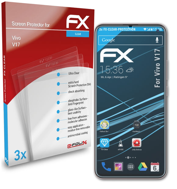 atFoliX FX-Clear Schutzfolie für Vivo V17