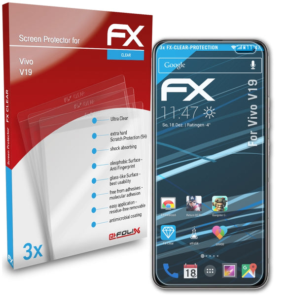 atFoliX FX-Clear Schutzfolie für Vivo V19