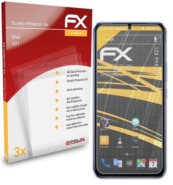 atFoliX FX-Antireflex Displayschutzfolie für Vivo V21