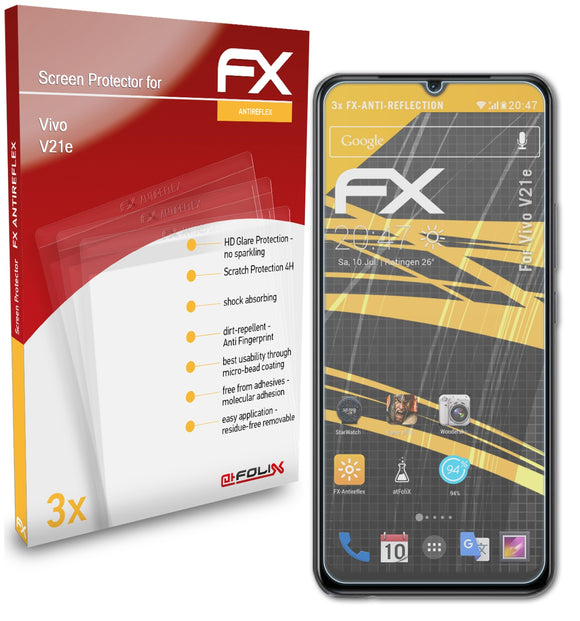 atFoliX FX-Antireflex Displayschutzfolie für Vivo V21e