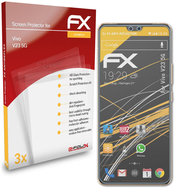 atFoliX FX-Antireflex Displayschutzfolie für Vivo V23 5G