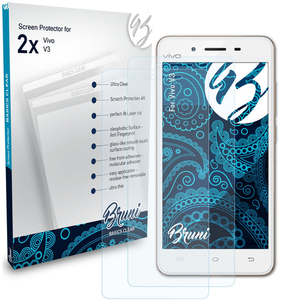 Bruni Basics-Clear Displayschutzfolie für Vivo V3