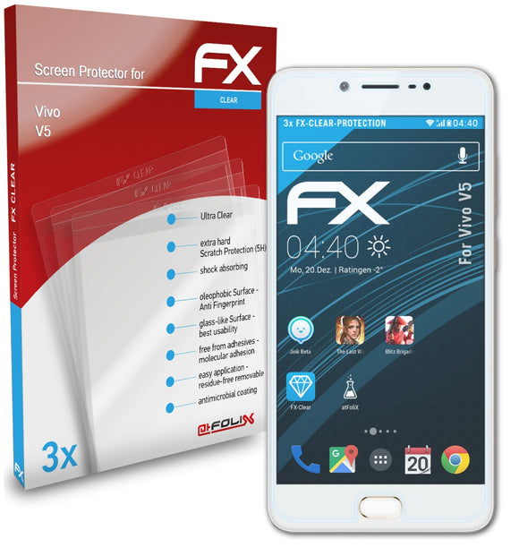 atFoliX FX-Clear Schutzfolie für Vivo V5