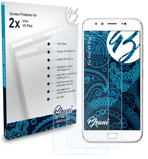 Bruni Basics-Clear Displayschutzfolie für Vivo V5 Plus