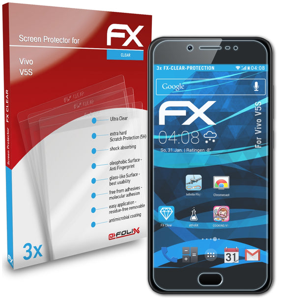 atFoliX FX-Clear Schutzfolie für Vivo V5S