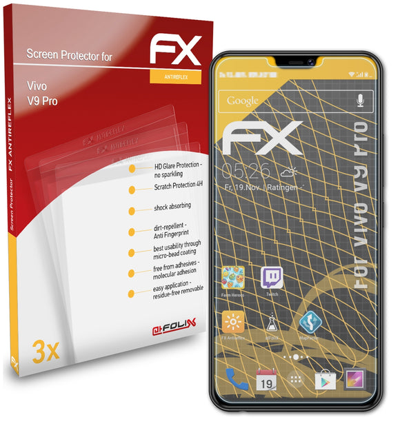 atFoliX FX-Antireflex Displayschutzfolie für Vivo V9 Pro