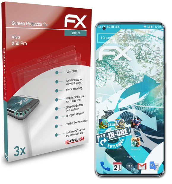 atFoliX FX-ActiFleX Displayschutzfolie für Vivo X50 Pro