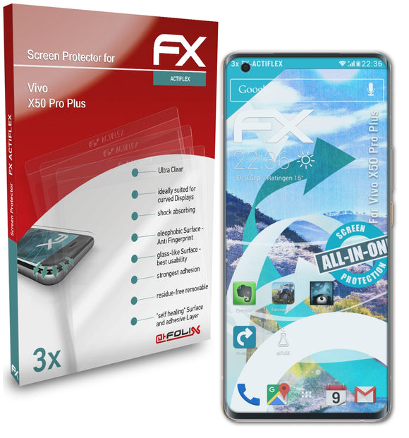 atFoliX FX-ActiFleX Displayschutzfolie für Vivo X50 Pro Plus