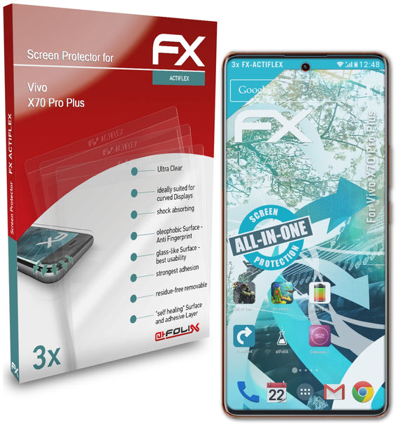 atFoliX FX-ActiFleX Displayschutzfolie für Vivo X70 Pro Plus