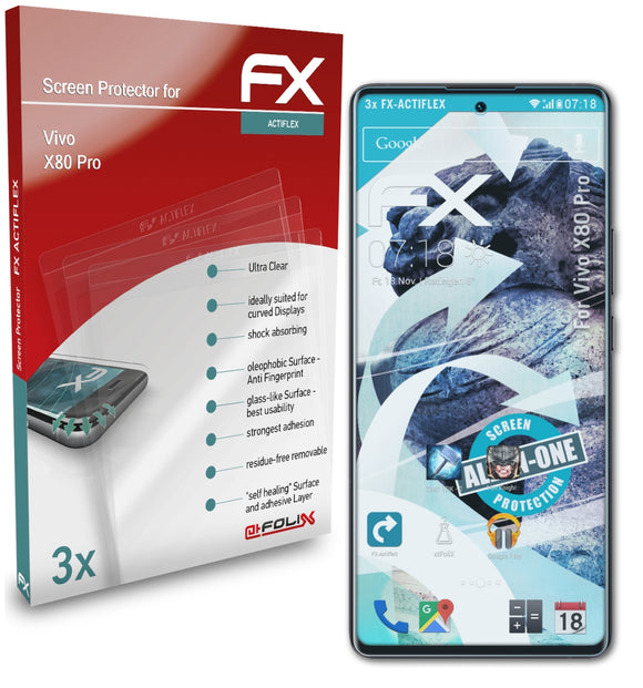 atFoliX FX-ActiFleX Displayschutzfolie für Vivo X80 Pro