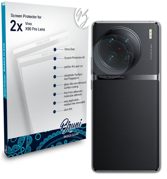 Bruni Basics-Clear Displayschutzfolie für Vivo X90 Pro Lens