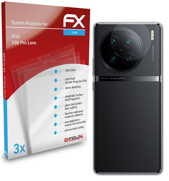 atFoliX FX-Clear Schutzfolie für Vivo X90 Pro Lens