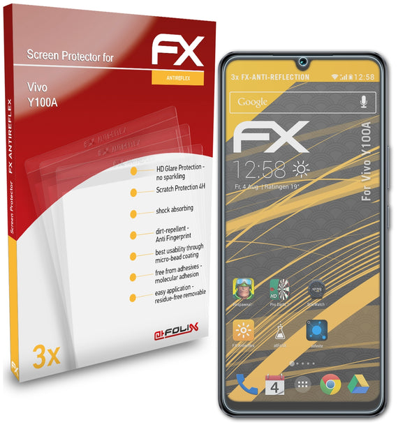 atFoliX FX-Antireflex Displayschutzfolie für Vivo Y100A