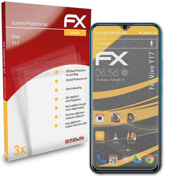 atFoliX FX-Antireflex Displayschutzfolie für Vivo Y17