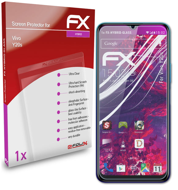 atFoliX FX-Hybrid-Glass Panzerglasfolie für Vivo Y20s