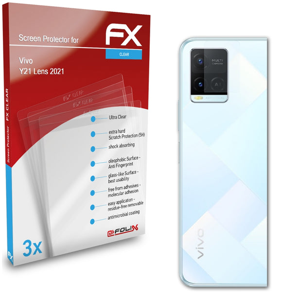 atFoliX FX-Clear Schutzfolie für Vivo Y21 Lens (2021)