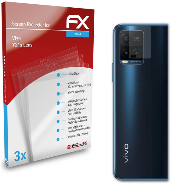 atFoliX FX-Clear Schutzfolie für Vivo Y21s Lens