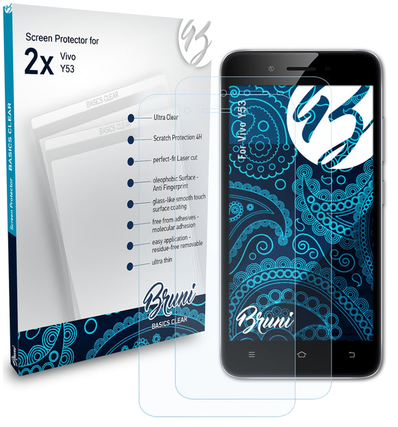 Bruni Basics-Clear Displayschutzfolie für Vivo Y53