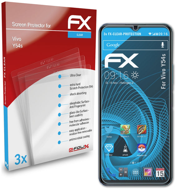 atFoliX FX-Clear Schutzfolie für Vivo Y54s