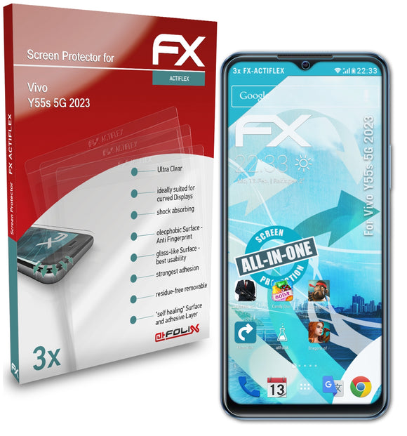 atFoliX FX-ActiFleX Displayschutzfolie für Vivo Y55s 5G (2023)