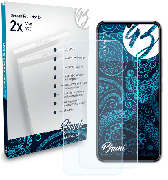 Bruni Basics-Clear Displayschutzfolie für Vivo Y70