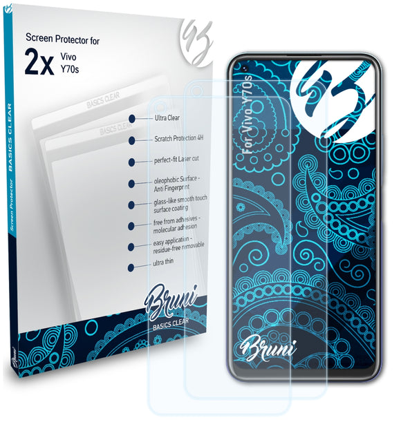 Bruni Basics-Clear Displayschutzfolie für Vivo Y70s