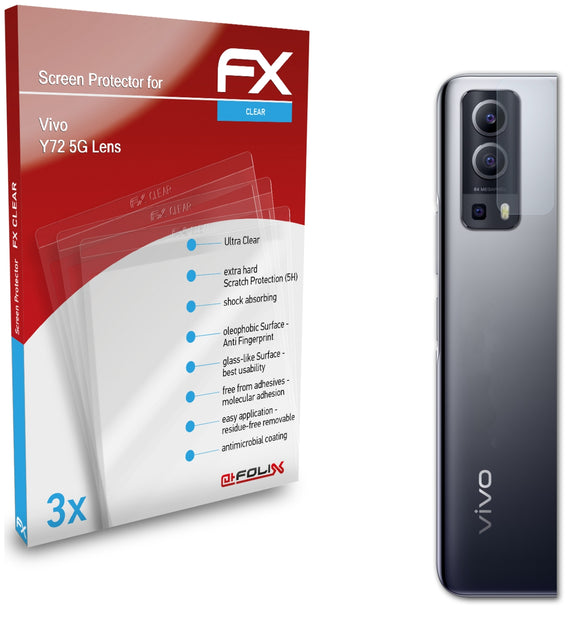 atFoliX FX-Clear Schutzfolie für Vivo Y72 5G Lens