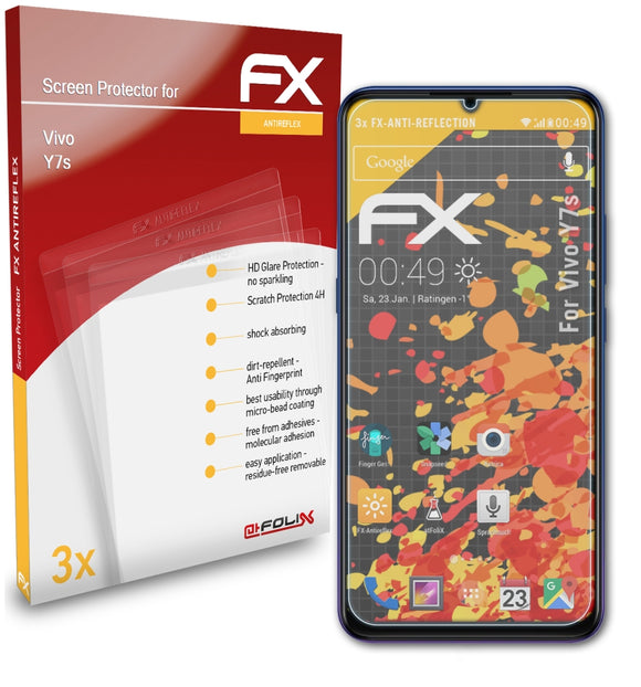 atFoliX FX-Antireflex Displayschutzfolie für Vivo Y7s