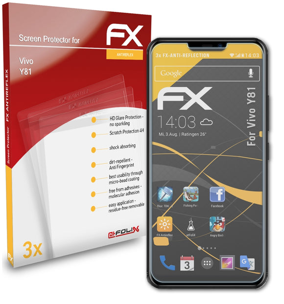 atFoliX FX-Antireflex Displayschutzfolie für Vivo Y81