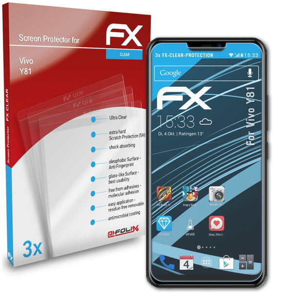atFoliX FX-Clear Schutzfolie für Vivo Y81