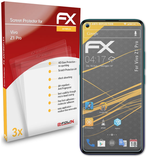 atFoliX FX-Antireflex Displayschutzfolie für Vivo Z1 Pro