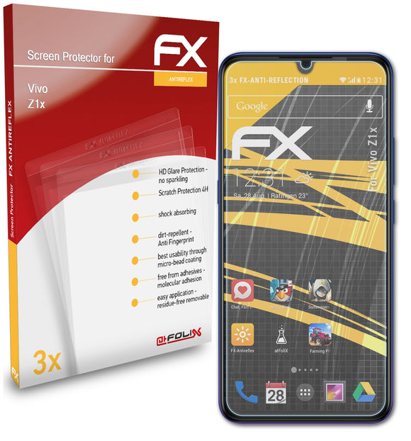 atFoliX FX-Antireflex Displayschutzfolie für Vivo Z1x