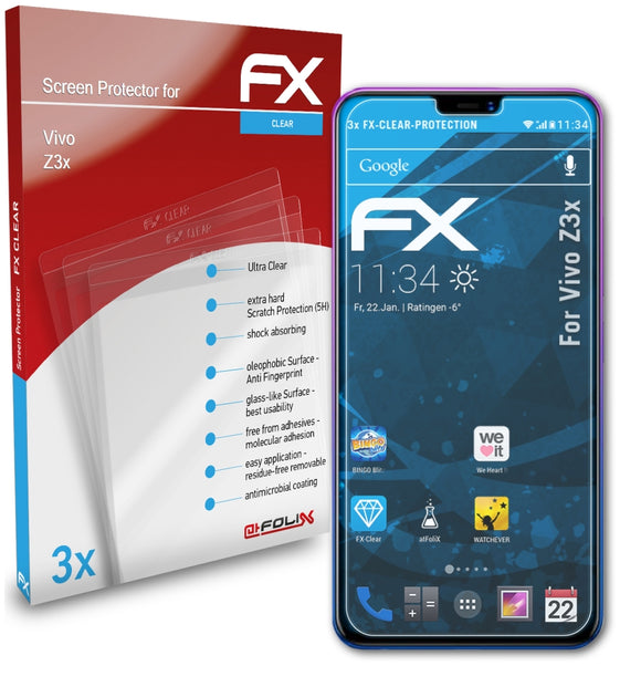 atFoliX FX-Clear Schutzfolie für Vivo Z3x
