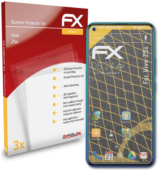 atFoliX FX-Antireflex Displayschutzfolie für Vivo Z5x