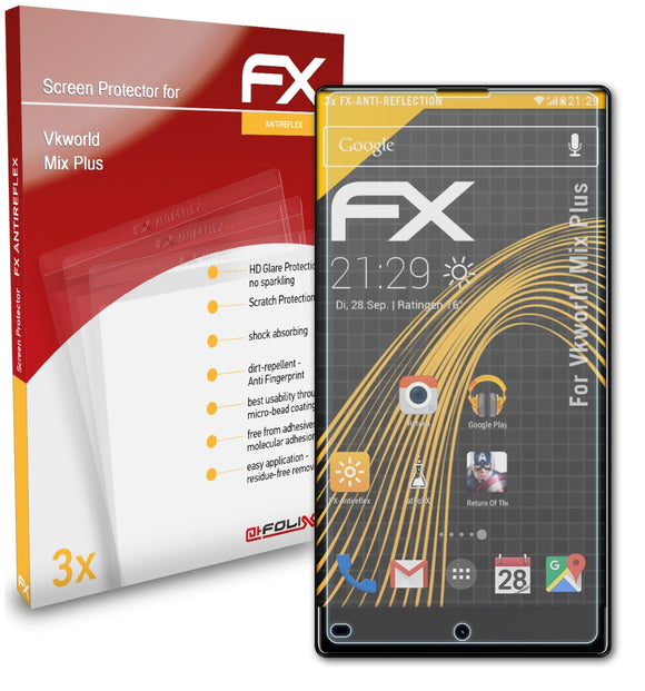 atFoliX FX-Antireflex Displayschutzfolie für Vkworld Mix Plus
