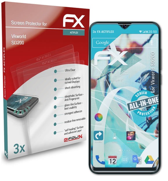atFoliX FX-ActiFleX Displayschutzfolie für Vkworld SD200