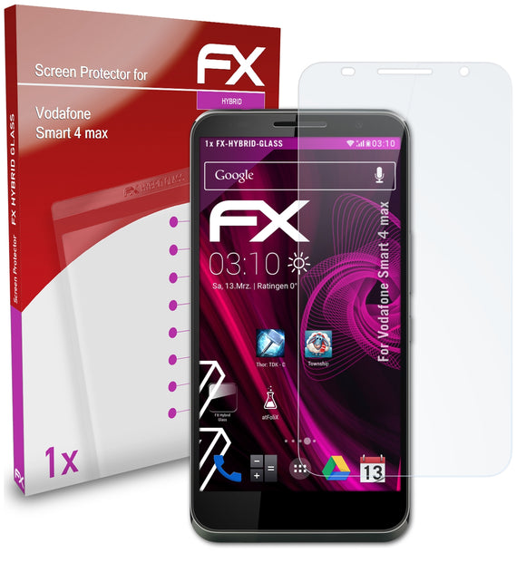 atFoliX FX-Hybrid-Glass Panzerglasfolie für Vodafone Smart 4 max