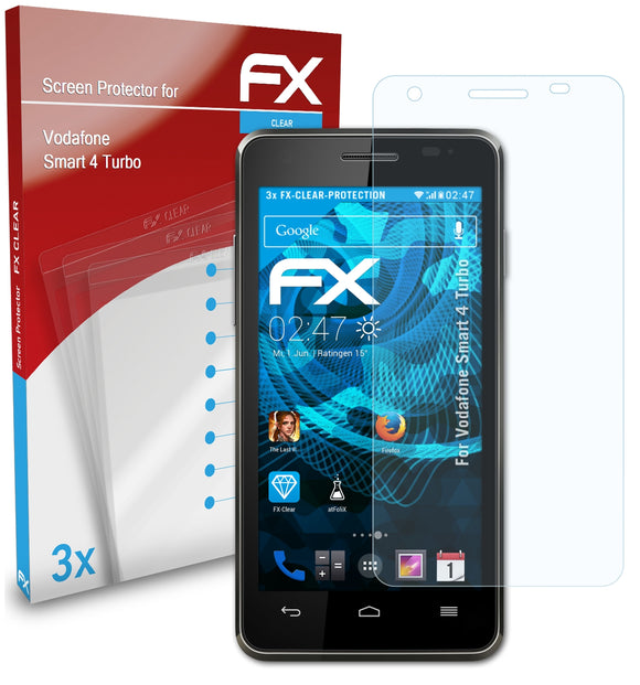 atFoliX FX-Clear Schutzfolie für Vodafone Smart 4 Turbo
