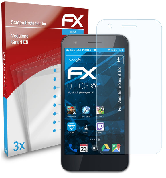 atFoliX FX-Clear Schutzfolie für Vodafone Smart E8