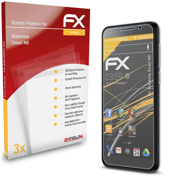 atFoliX FX-Antireflex Displayschutzfolie für Vodafone Smart N9