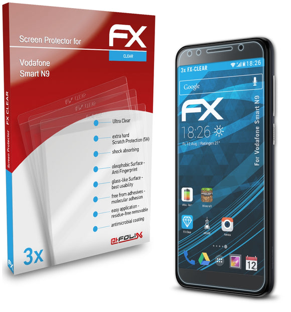 atFoliX FX-Clear Schutzfolie für Vodafone Smart N9